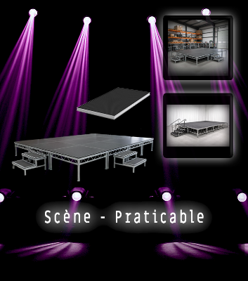 Scène - Praticable 2 m x 1 m — Location Son Lumière Effets Video (Oise)