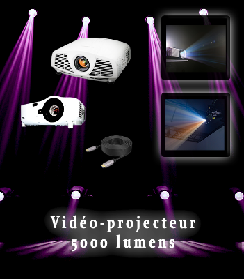 Vidéo-projecteur 5000 lumens — Location Son Lumière Effets Video (Oise)