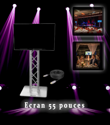 Ecran 55 pouces (140cm) — Location Son Lumière Effets Video (Oise)