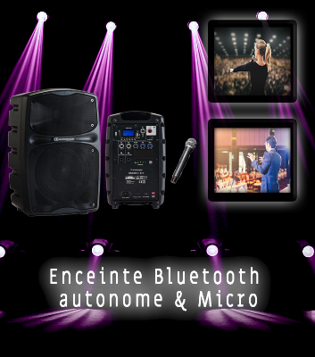 Enceinte Bluetooth avec micro — Location Son Lumière Effets Video (Oise)
