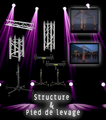 Structure et pied de levage — Location Son Lumière Effets Video (Oise)